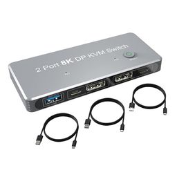Tobo KVM Switch with 8K Display Split Port 4K @ 144Hz KVM Switch with 2 Ports 8K DP Suitable for Office Gaming-TD-945H. image 1