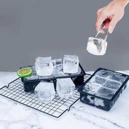 Takositio 2pcs Ice Cube Tray,Large Ice Cube Moulds for Easy Silicone Ice Cube Tray with Lid for Freeze, Stackable Square Ice Tray Makes 12 Ice Cubes for Cocktails Whiskey Juice Coffee 【6 Square】 image 5
