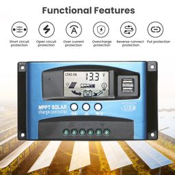 SUNYIMA 60A MPPT Solar Charge Controller with LCD Display Dual USB Multiple Load Control Modes,New Mppt Technical Maximum Charging Current (60A) image 5