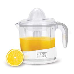Black+Decker Citrus Juicer Electric | 2 Years Warranty, 30-Watt, 1L | Juicer for Home, Juicer Machine with 2 Different Size Cones & 2 Way Spin, Juicer for Fruits (White) image 1