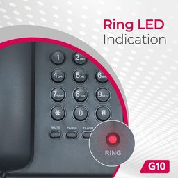 Beetel G10 Newly Launched, Coded Landline, Ringer LED Indication, Desk and Wall Mountable, 3 Step Ringer Volume Control, Tone/Puls/Flash/Pause/Redial, TEC Certified (G10 Black) image 2