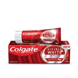 Colgate Visible White, teeth whitening Toothpaste with sparkling mint - 100gm image 1