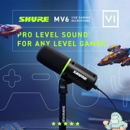 Shure MV6 Gaming Microphone, Dynamic USB PC Mic for Gaming & Streaming - Desktop Stand, Background Noise Cancellation, Tap-to-Mute & 3.5mm Output for Real-Time Headphone Monitoring image 4