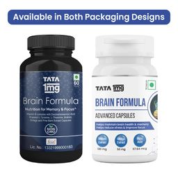 Tata 1mg Brain Formula With Vitamin B Complex, L-Tyrosine, L-Theanine, Brahmi, Ginkgo And Pine Bark Extract Capsule Helps In Improving Memory And Concentration For Unisex (Pack Of 60 Capsules) image 2