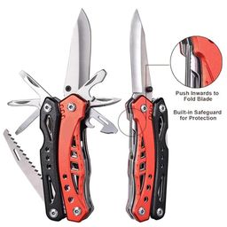 calldrishe 12-in-1 Multi-functions Pliers and Knife Outdoor Multifunctional Pliers Stainless Steel Folding Pliers Multi-Function Tool Combination Pliers Mini Camping Tool Pliers Camping image 4