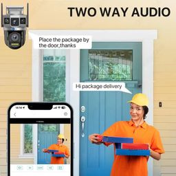 Maizic Smarthome Shark Dual Lens/Triple Screen View 5+5 MP UHD WiFi Outdoor CCTV Camera for Home with Color Night Vision, Motion Tracking, Two Way Talk and Multi Users View, 2 Years Warranty image 3