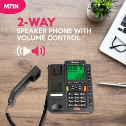 Beetel M71N Caller ID Landline,DTMF/FSK Compatible, 16 Digit LCD, Two Way Speaker phone, Music On Hold, In-use LED, 8 One Touch Memories, 30 Incoming/15 Outgoing calls Memory, 16 Ring Melodies (Black) image 2
