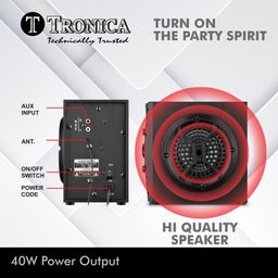 Tronica Enjoy Version-2 Bluetooth Wooden Home Theater System, 30W Output | Supports USB, AUX, Smart TV, Remote | Bluetooth Speakers for Home image 4