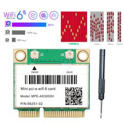 rekong MPE-AX3000H Dual Band WiFi 6 Card 802.11ax Wireless Half Mini PCI-E WiFi Card PCI Express Network Adapter BT5.0 2.4GHz 574Mbps 5GHz 2.4Gbps(160MHz) only for Windows 10 64 bit Better 7260HMW WiFi Card image 4