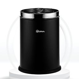 mofna Stainless Steel Open Type Solid Dustbin Without Lid - Recycle Bin, Trash Can, Paper Bin - Modern and Durable Waste Management Solution (7x10 Inch, Black) image 1