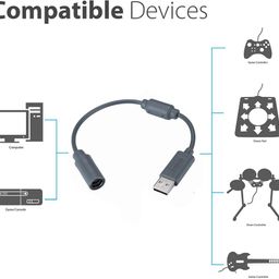 Wired Controller USB Breakaway Cable Cord for Microsoft XBOX 360 image 3