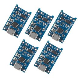 Hexonix TP4056 Micro USB Input 5V 1A 18650 Lithium Battery Charging and Protection Module – Pack of 5 image 1