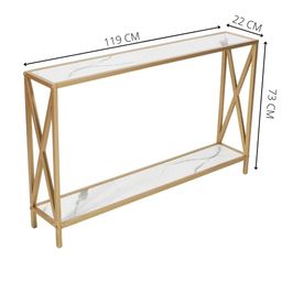 Priti p- Engineered Wood 2 Tier Console Table | End Table Side Table Console Table for Living Room Hall Bedroom Office | Multipurpose Table for Home Decor image 3