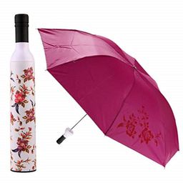 aastik Folding Portable Wine Bottle Umbrella with Plastic Case, 110cm (Multicolour) image 1