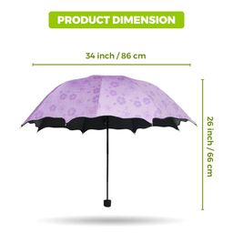zuru bunch Magic Umbrella Change Design when touches water/New Fancy-stylish Umbrella/Compact size, 3 fold, Lightweight, UV Proof, Can be use in Sunny And Rain Season - Color As Per Availability image 3