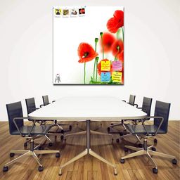 ArtzFolio Poppies Border Bulletin Board Notice Pin Board | Vision Soft Board Combo with Thumb Push Pins | Frameless 12 x 13.1 inch (30 x 33 cms) image 4