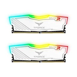 TeamGroup T-Force Delta RGB 2x8GB 3200MHz (3200MT/s) CL16 White, 16GB DDR4 RAM Kit, Desktop Gaming Memory, Metal Heatsink, ARGB Sync, XMP 2.0, for Intel/AMD CPU, High Performance Low Latency Module image 1