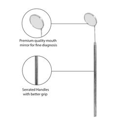 Waldent PMT Set Instrument Kit (Single Ended) (K13/1) | Serrated Handles | Stainless Steel | Autoclavable | Probe, Mouth Mirror, Tweezer Set image 2