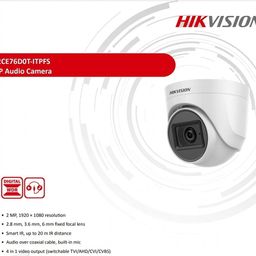HIKVISION 2MP Dome with inbuilt Mic DS-2CE76D0T-ITPFS White Wireless 1080p image 2