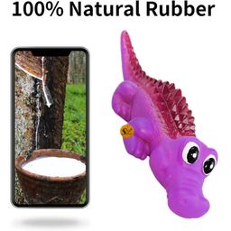 Sage Square Durable, Interactive Dog Squeaky Crocodile Toy with Built-in Squeaker for Tugging, Fetching and Cleaning Teeth. Suitable, Keeps Dogs Happy (Random Colour) image 2
