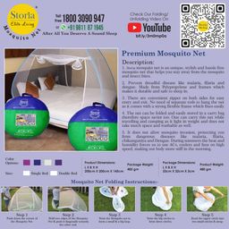 Sterling Mosquito Net Single Bed, Machardani Single Net for Single Bed, Single Mosquito Net Foldable Blue Colour Easily fit on 4 x 6 ft Bed Blue image 2