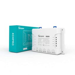 4CH Pro R3 Wi-Fi Smart Switch Fire-retardant ABS V0 4-Gang Din Rail Mounting Home Automation, Self-Locking/Interlock, RF/APP/Voice/LAN Control, Compatible Sonoff Smart Home Devices.. image 1