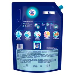 Surf Excel Matic Top Load Liquid Detergent 5L Refill Pouch, Specially designed to remove Tough Dried Stains, 1st time in Washing Machine image 2