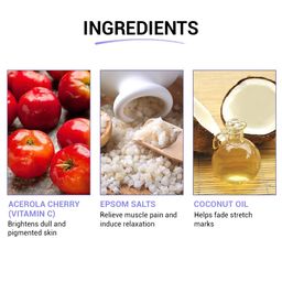 sereko Clarifying Gentle Exfoliation Body Scrub made with Fine textured Bath salts, Psycodermatology Formula, Vitamin C and Epsom salts, Skin Brightening Formula & Removes Dead Skin. 100g image 5