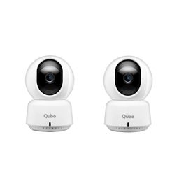 Qubo Smart 360 2K 3MP 1296p WiFi CCTV Security Camera from Hero Group | Mobile App | Two Way Talk | Night Vision | Cloud & SD Card Recording | Made in India | Alexa & OK Google | (3MP Pack of 2) image 1
