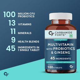 Carbamide Forte Multivitamin Tablet For Men | Multi vitamin for Men with Ginseng | Multivitamin for Men With Probiotics For Immunity & Energy | Multivitamin Men with Zinc- 180 Veg Tablets image 3