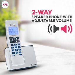 Beetel X75 2.4Ghzexpandable Cordless Landline Phone,Dual Mode DTMF/FSK,1 Line 7 Segment LCD Display & Blue LED Backlit,Illuminated Keypad,2 Way Speaker Phone,6 Step Ringer Volume Control (Silver)(X75) image 4