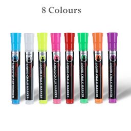 INOG Mobee Chalk Markers Reversible Tip Chalkboard Markers Blackboard Marker for Non Porous Chalk Board Pack of 8 (Set of 8, Multicolor) image 2