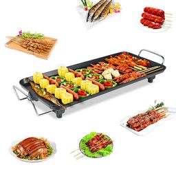 jolfay Multi-Functional Non-Stick Electric Temperature Adjustable Double Layer Smokeless Teppanyaki Grill Barbecue Plate Baking Pan BBQ Griddle image 1