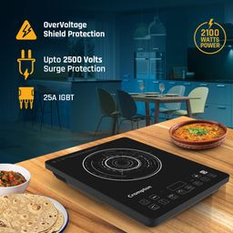 Crompton Instaserve 2100 W Induction Cooktop with 12 Feather Touch Buttons | 8 One touch Cook Menus |Slim Body | Overvoltage Shield Protection image 2