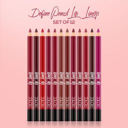 RENEE Define Matte Lip Liner, Long Lasting & Smudge Proof, Full Coverage, Intensely Pigmented, Easy Glide Formula, Vitamin E & Castor Oil Infused, Set of 12 image 2