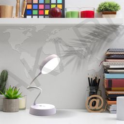 Akari Rechargeable Desk/Study Night Touch On/Off Switch, Child Eye Safety Student Study Table, Led USB Charge 360% Angle Usage, 5 in 1 Feature AK-11T 0155 White image 1
