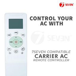 7 seven 7SEVEN® Compatible for Carrier Ac Remote Original RG56CMI Model Suitable for Window and Split Air Conditioner, Make Sure Existing Remote Controller Replicate and Match Exactly image 3