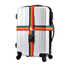 Andy's Orchids 2PCS Luggage Strap, Wide Adjustable Suitcase Baggage Packing Belt, Rainbow Cross Straps with Combination Lock, Bundling Belt, Travel Accessories image 4