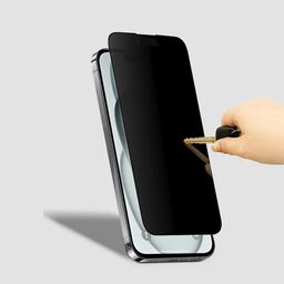 POPIO Privacy Tempered Glass Compatible for iPhone 11 / iPhone XR (Black) Edge to Edge Coverage with Easy Installation kit image 3