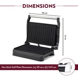 Borosil Meta Prime 700W Grill Sandwich Maker | Can Make 2 Sandwich At a Time | Power Indicators | Non Toxic & Non-Stick Coating Plates Opens to 105° | Automatic Temprature Control | 2 Year Warranty image 3