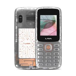 Lava A1 Clear Copper Keypad Mobile Phone with Long Lasting Smart AI Battery | 1.77inch Display | Bluetooth Support | Military Grade Certified | 32 GB Expandable Memory | (Clear) image 1