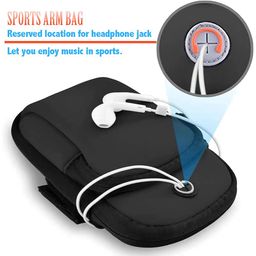 generic STXXOR-A-B Cell Phone Armband Sweatproof Sports Running Armband with Adjustable Elastic Band & Key Holder for Running, Walking Phone Holder for Arm for Mobile Phone Black image 3