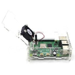rpi shop Raspberry pi 4 case Model B Acrylic case with Fan + heatsink Included image 4
