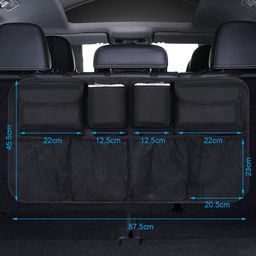 URAQT Car Trunk Organizer, Mesh Car Trunk Bags with 8 Pockets, Adjustable Strap and 3 Fixing Tape, Suitable for SUV, MVP image 3