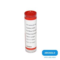 Arcsol® Glass Capillary Tubes Pack of 100 for Laboratory Use, Research Use (Red Top) image 2