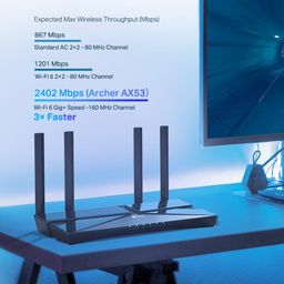 TP-Link Next-Gen Wi-Fi 6 AX3000 Mbps Gigabit Dual Band Smart Wireless Router, OneMesh Supported, Dual-Core CPU,HomeShield, Ideal for Gaming Xbox/PS4/Steam, Plug and Play (Archer AX53), Black image 4