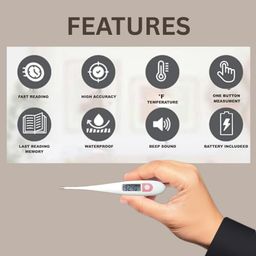 B-Arm Digital Ovulation Thermometer with 2 Decimal Places for Ovulation Tracking & Pregnancy Planning | Reusable Basal Body Thermometer for Temperature Tracking | Made of ABS Plastic image 2