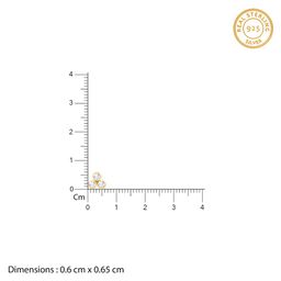 giva 925 Silver Golden Three-Stoned Stud Earrings | Gifts for Girlfriend, Gifts for Women and Girls |With Certificate of Authenticity and 925 Stamp | 6 Month Warranty image 4