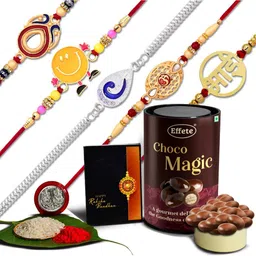 DeoDap Unisex Rakhi Gift Set with Silver Coin, Chocolates & Greeting Card-picture-14