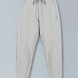 Kiddopanti Placement Printed Track Pants With Front Pocket - Grey Melange-picture-43